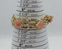 Load image into Gallery viewer, Triple strand chain bracelet with pink stone accents