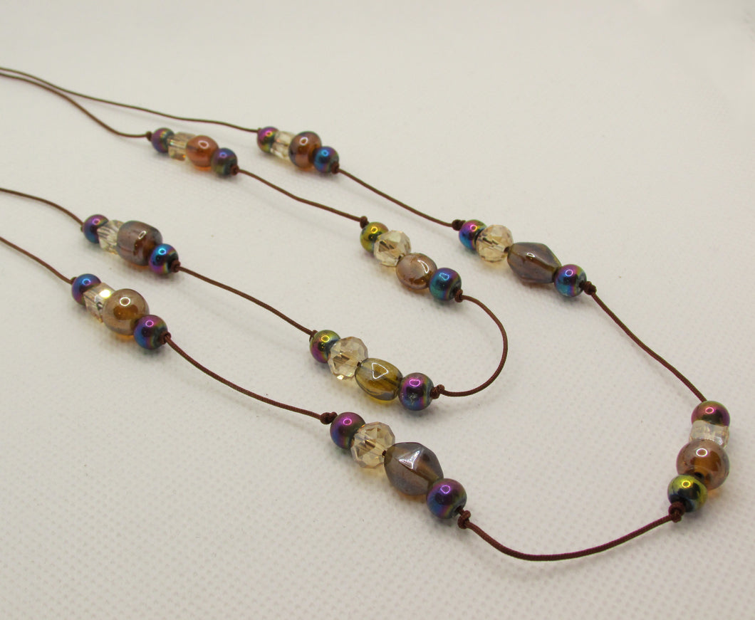 Double Strand Glass Bead Necklace