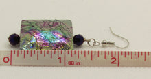 Load image into Gallery viewer, Iridescent Purple and Black Splatter Earrings
