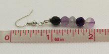 Load image into Gallery viewer, Purple and Smoke Glass Bead Earrings

