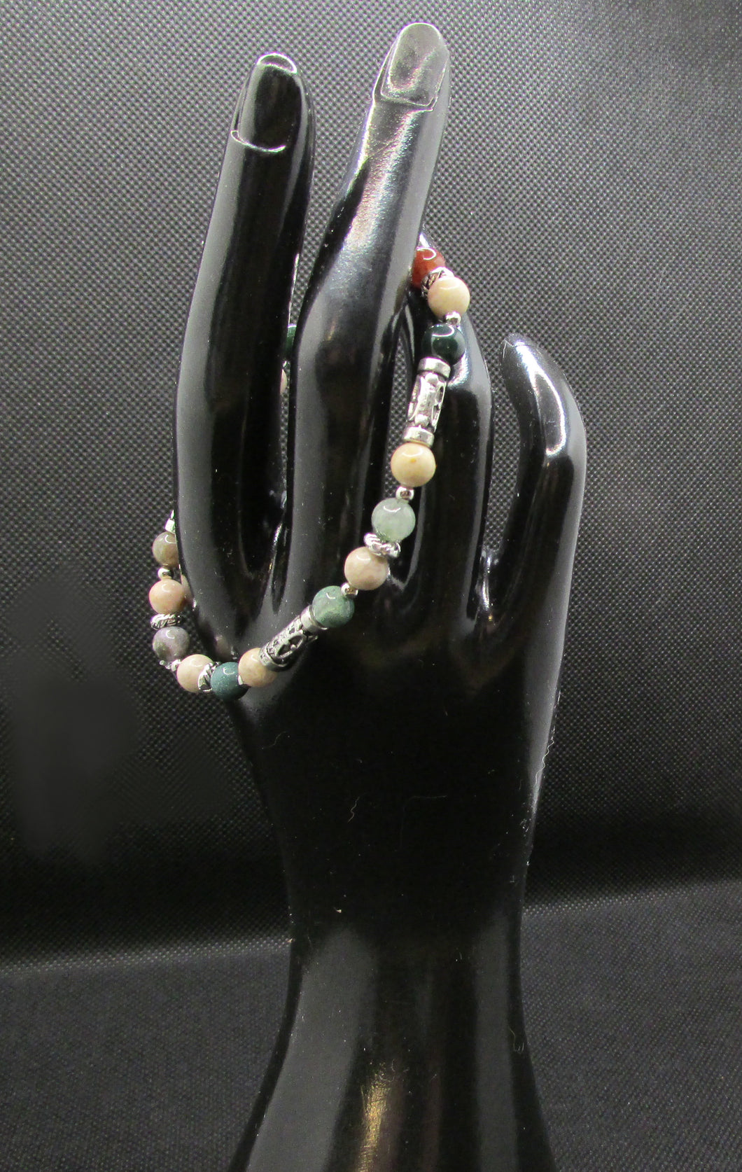 Natural Stone and Silver Bracelet