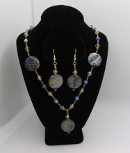 Load image into Gallery viewer, Blue and Gold Splatter Necklace