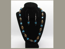 Load image into Gallery viewer, Turquoise and Brown 'Eye' Bead Neclacke