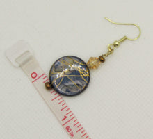 Load image into Gallery viewer, Blue Gold Splatter Earrings
