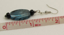 Load image into Gallery viewer, Black Striped Teal Earrings
