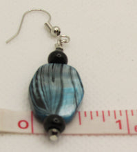 Load image into Gallery viewer, Black Striped Teal Earrings
