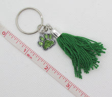 Load image into Gallery viewer, Tassel Glitter Paw Charm Keychain
