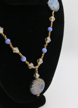 Load image into Gallery viewer, Blue and Gold Splatter Necklace
