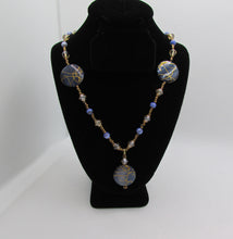 Load image into Gallery viewer, Blue and Gold Splatter Necklace
