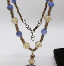 Load image into Gallery viewer, Blue and Gold Splatter Necklace
