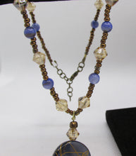 Load image into Gallery viewer, Blue and Gold Splatter Necklace
