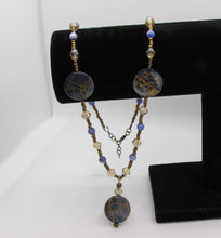 Load image into Gallery viewer, Blue and Gold Splatter Necklace
