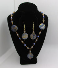 Load image into Gallery viewer, Blue and Gold Splatter Necklace
